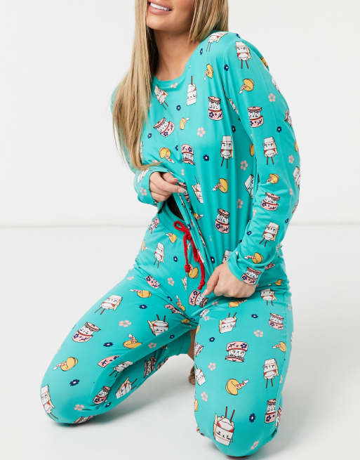 Chelsea Peers Langes Pyjama Set Mit Takeaway Katzen Design Evesham Nj