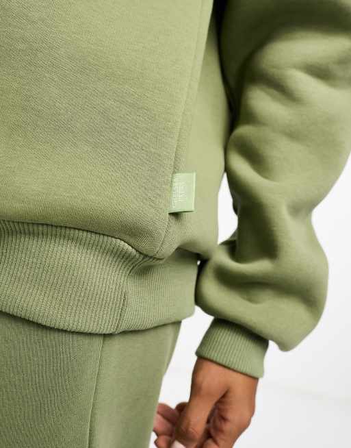 Chelsea Peers lounge co-ord sweatshirt in sage green, 3 of 4