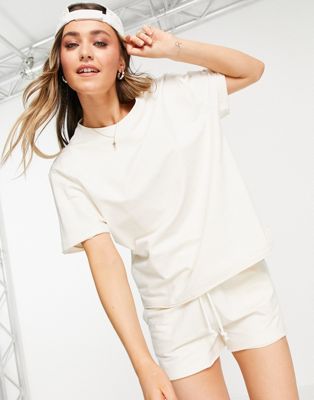 Chelsea Peers lounge oversized t shirt co-ord in off white - ASOS Price Checker