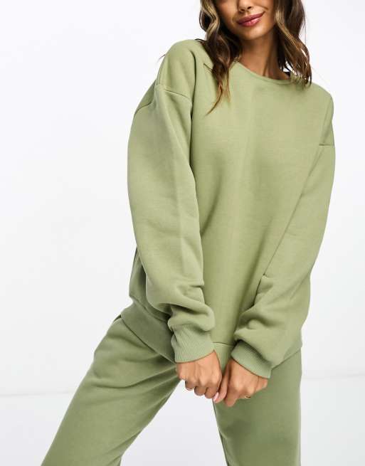 Chelsea Peers lounge sweatshirt in sage green (part of a set)