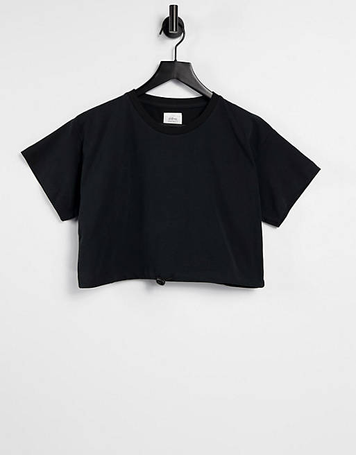Chelsea Peers Lounge sweatshirt tee with drawstring in black
