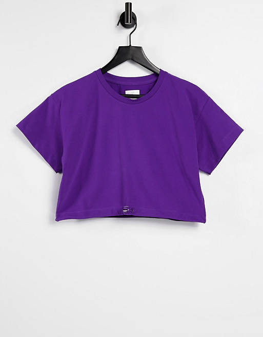 Chelsea Peers Lounge sweatshirt tee with drawstring in purple