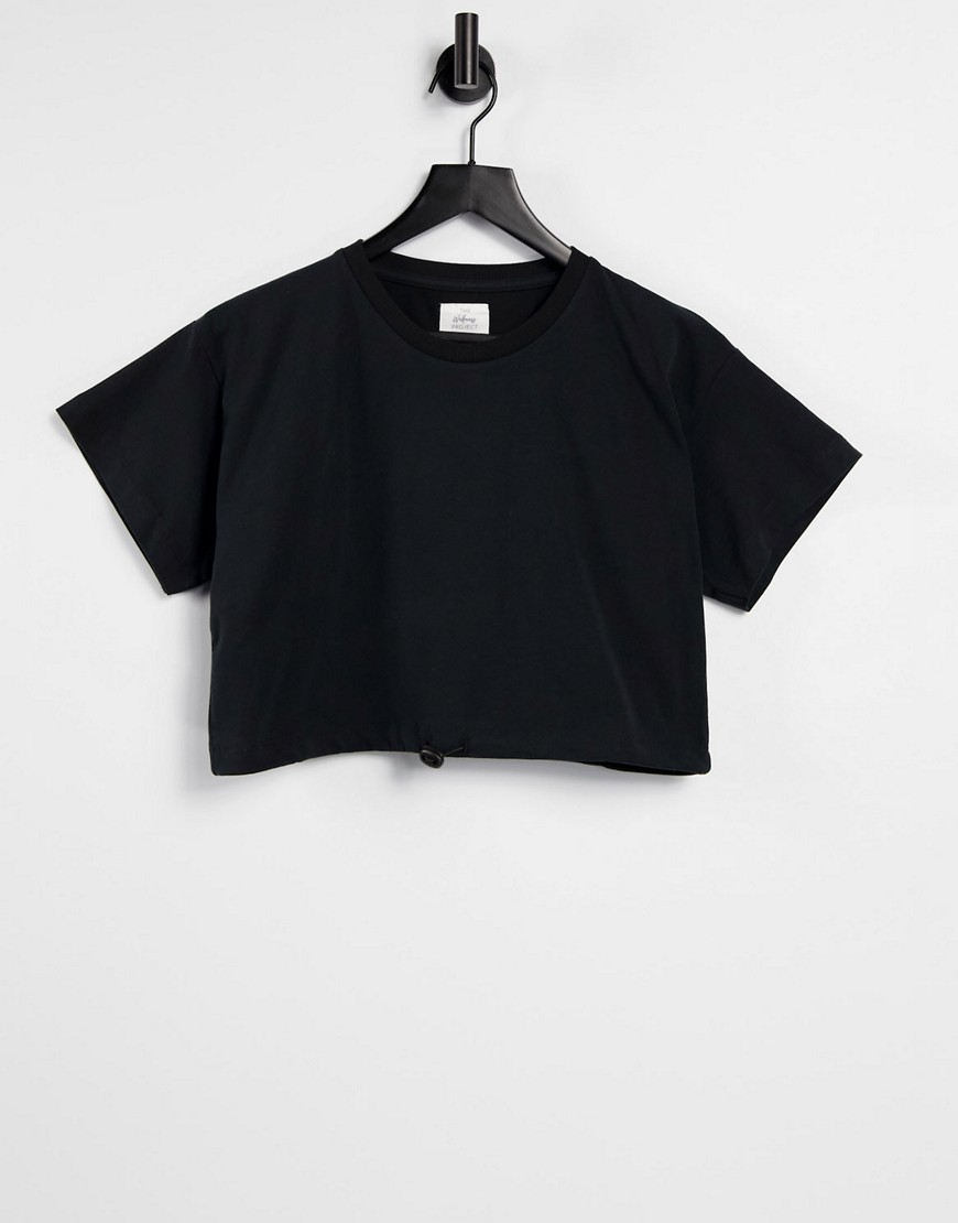Chelsea Peers - Lounge-t-shirt med løbesnor i sort sweatshirt-stof