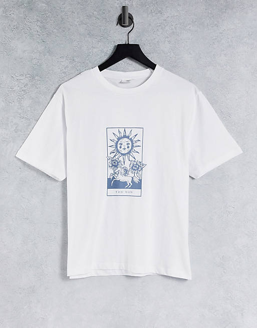 Chelsea Peers lounge t shirt with sunshine print in white
