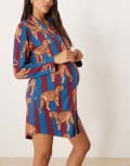 [Chelsea Peers] Chelsea Peers Maternity night shirt in tiger stripe print-Multi 8 MULTI