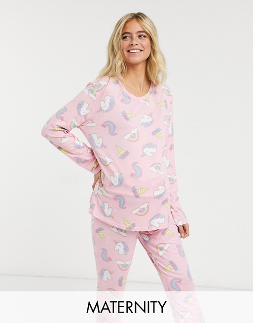 Chelsea Peers Maternity unicorn sleepever sack pyjama set