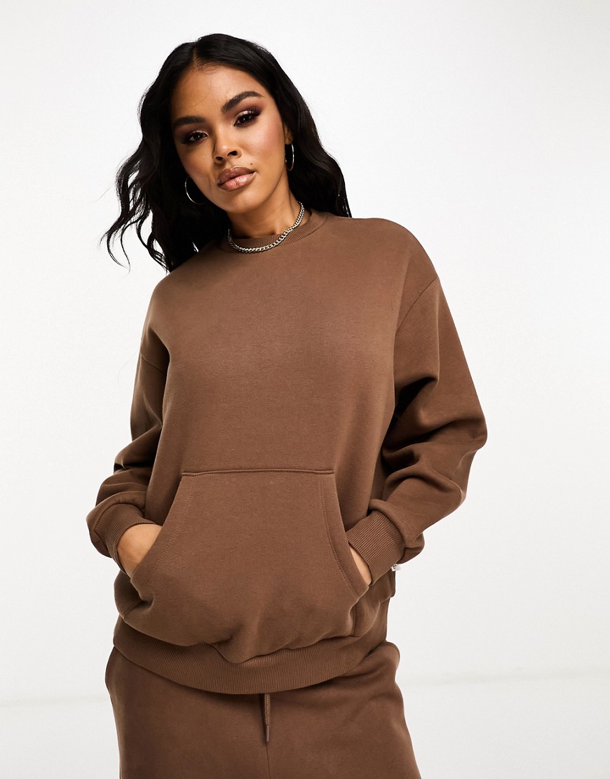 Chelsea Peers Mix & Match oversized sweatshirt in brown