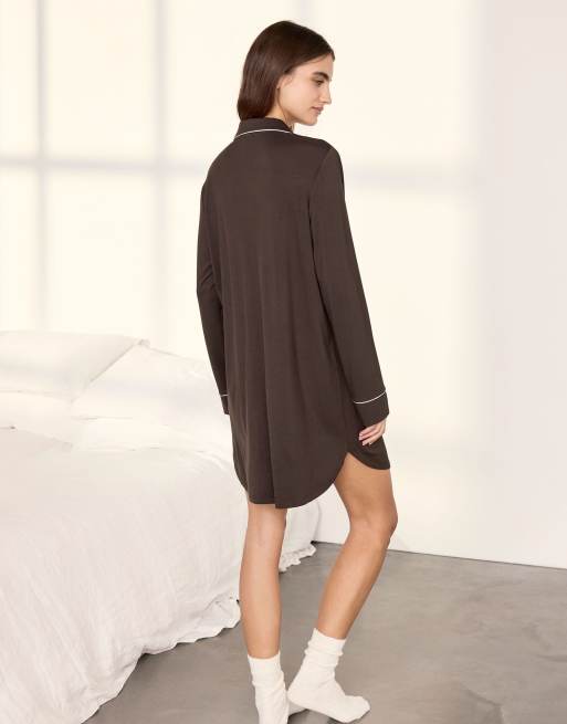 Chelsea Peers Modal nightshirt - brown in brown, 2 of 6