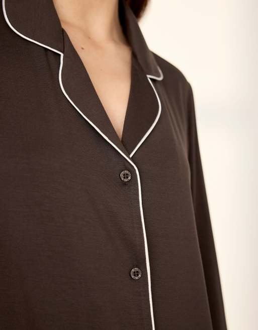 Chelsea Peers Modal nightshirt - brown in brown, 3 of 6