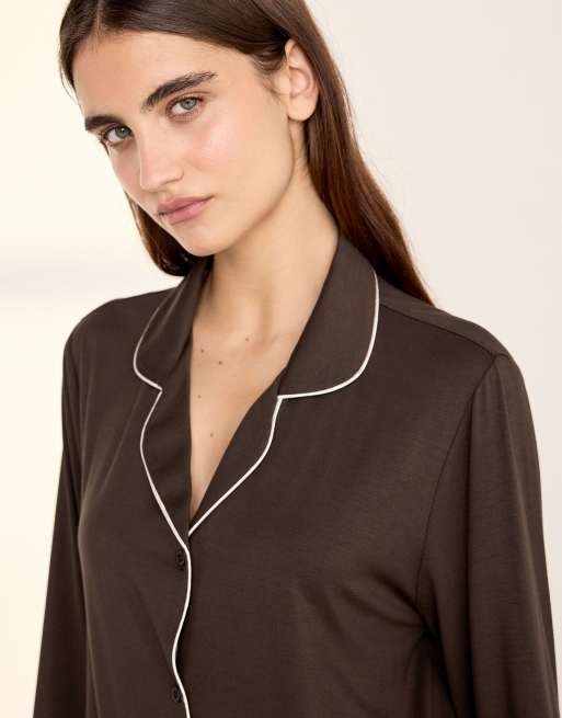 Chelsea Peers Modal nightshirt - brown in brown, 5 of 6