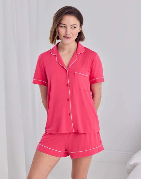 Chelsea Peers Modal short button up pyjama set in multi - view 1