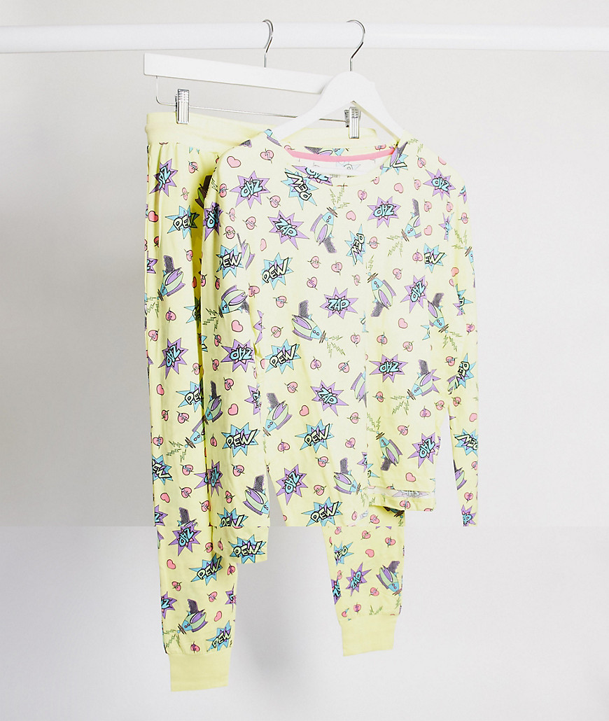 Chelsea Peers – NYC Pewfect – Pyjamas med långärmad topp och långbyxor-Flerfärgad