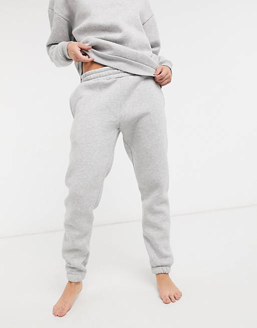 Chelsea Peers organic cotton heavy weight lounge jogger in grey marl | ASOS