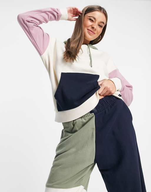 Chelsea Peers oversized color block hoodie in multi color ASOS