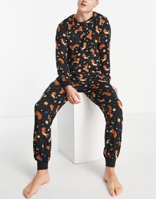 ASOS DESIGN lounge pajama bottoms in space print