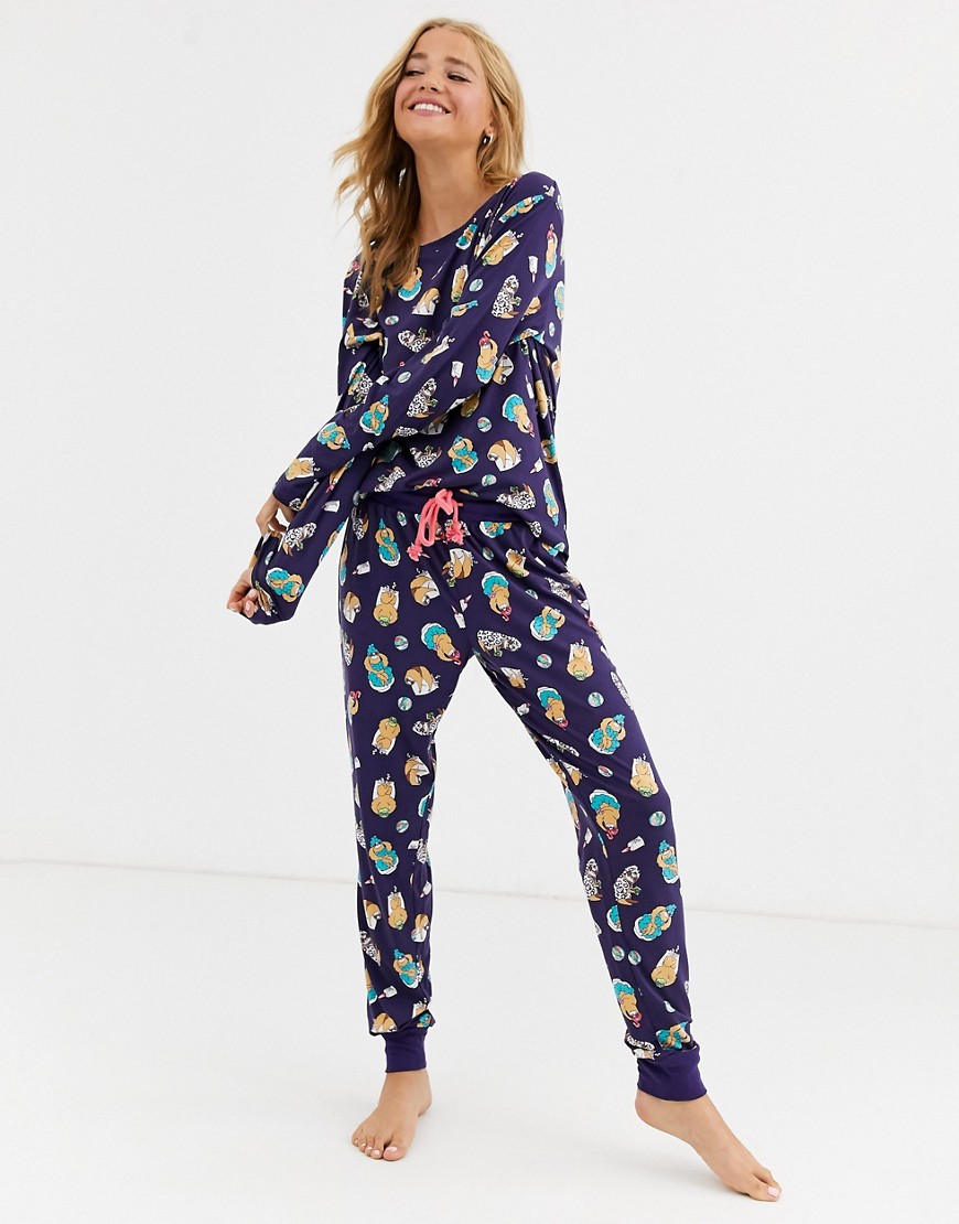 Chelsea Peers - Pamper Sloth - Overnatningspakke/pyjamas-sæt-Multifarvet