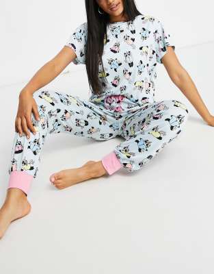 Chelsea Peers panda print t-shirt and trousers pyjama set in blue - ASOS Price Checker