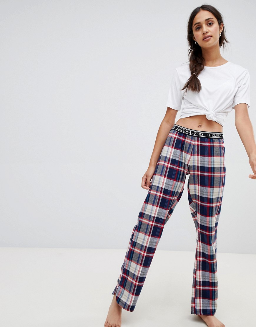 Chelsea Peers - Pantaloni del pigiama con stampa scozzese-Multicolore