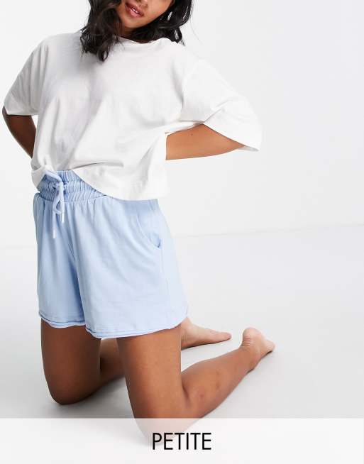 Chelsea Peers Petite lounge shorts in pale blue