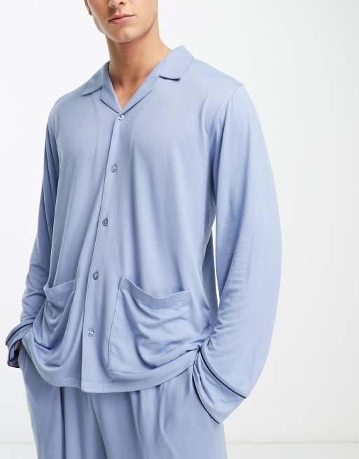 Chelsea Peers - Pigiama lungo azzurro con bottoni, 2 di 4