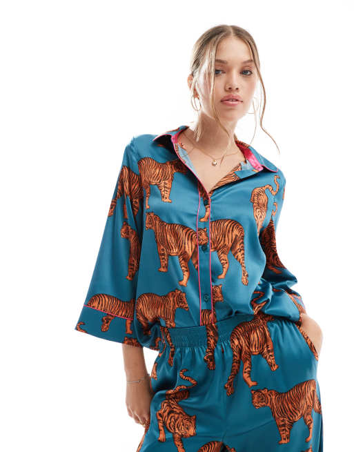 Pigiama Donna Senza Maniche Leopardato - Cotone 100%, Taglie Forti, Comodo Per Estate E Notte