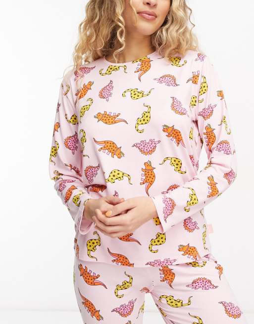 Womens dinosaur pajama online set