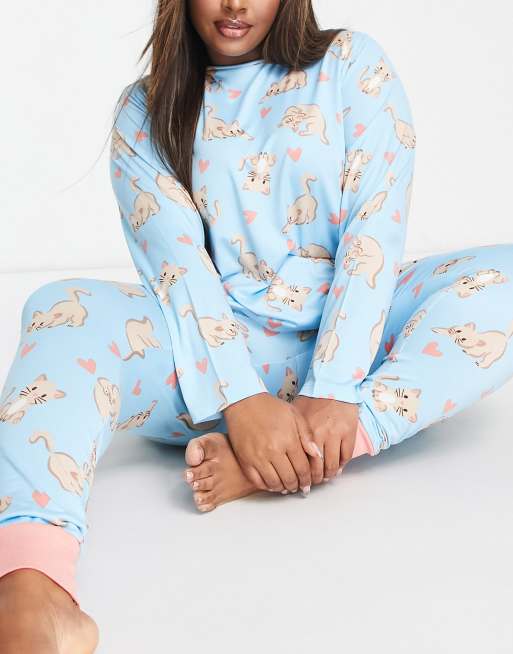 Long Sleeve Pajamas in Cat