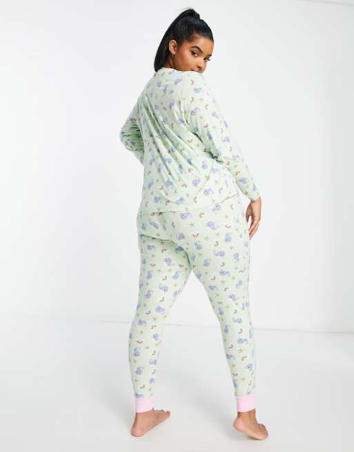 Chelsea Peers Plus - Pyjama long à imprimé narval - Vert clair, 2 de 4