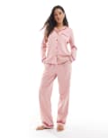 [Chelsea Peers] Chelsea Peers poly long sleeve shirt and pants pyjama set in good morning print-Multi 10 MULTI