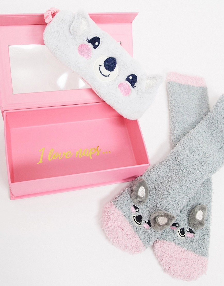 Chelsea Peers – Presentförpackning med strumpor och sovmask med koalamotiv-Flerfärgad