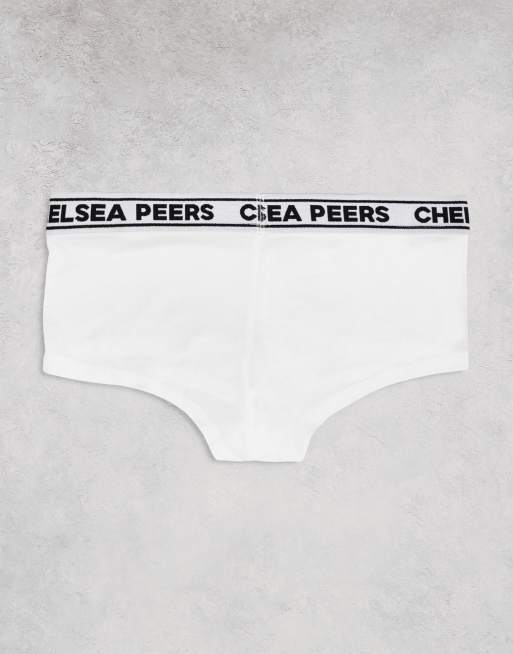Chelsea Peers pug stripe 2 pack boxer briefs in lilac and white, 3 of 4