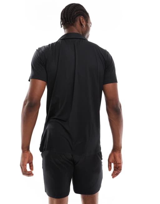 Chelsea Peers - Pyjama avec chemise manches courtes à revers et short en polyester - Noir, 4 de 4