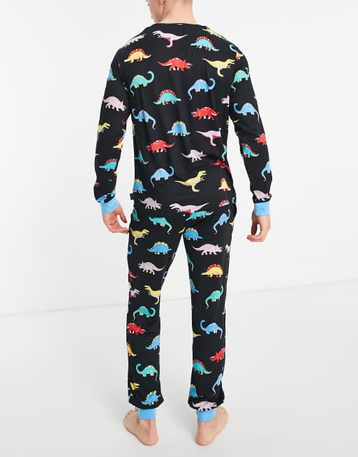 Chelsea Peers pyjama set in dinosaur print ASOS