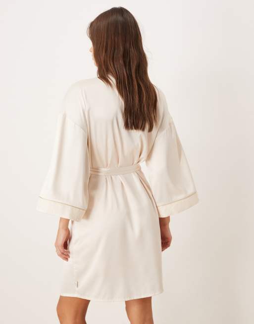 Chelsea Peers - Robe de mariée en satin avec bordures en dentelle - Blanc, 3 de 5