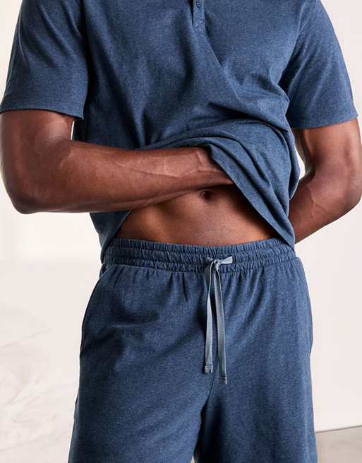 Chelsea Peers Satin jacquard short pyjama set in blue, 4 of 7