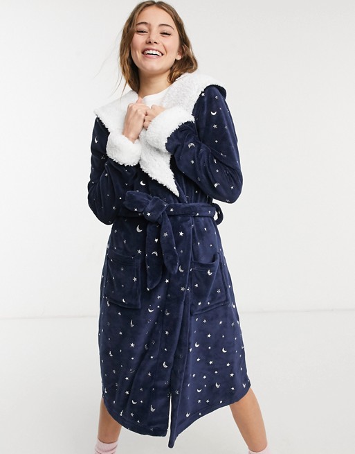 Chelsea Peers soft dressing gown with foil stars