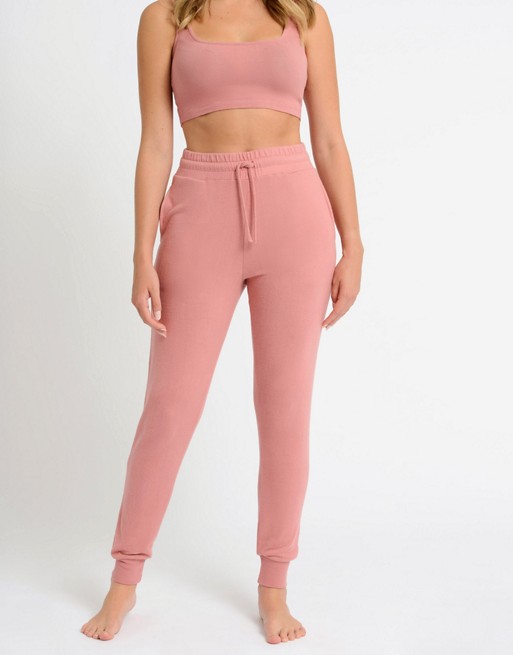Chelsea Peers soft jersey lounge skinny lounge jogger in pink