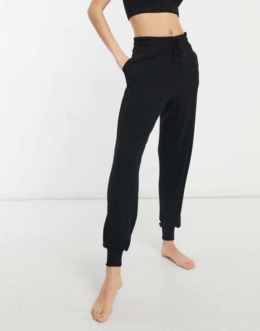 Chelsea Peers soft jersey skinny lounge pants in black ASOS