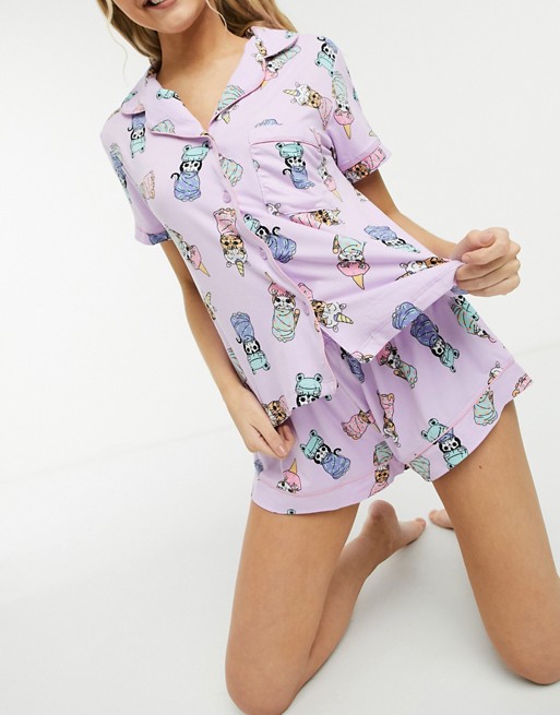 Chelsea Peers spa cats short pyjama set