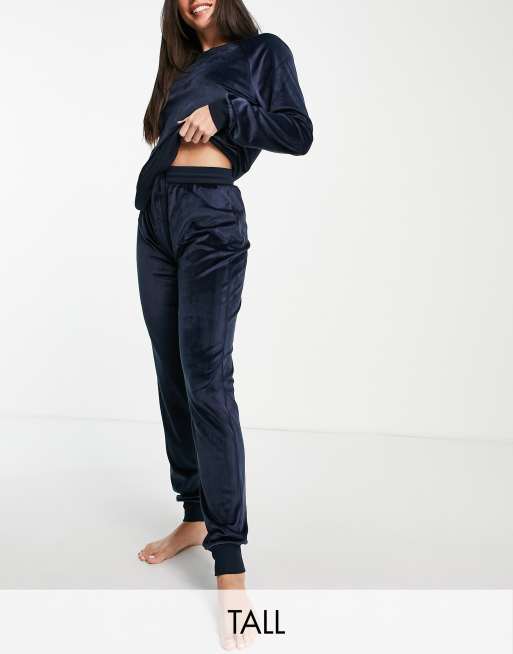 Chelsea Peers Tall super soft fleece lounge sweat and trackies set in navy