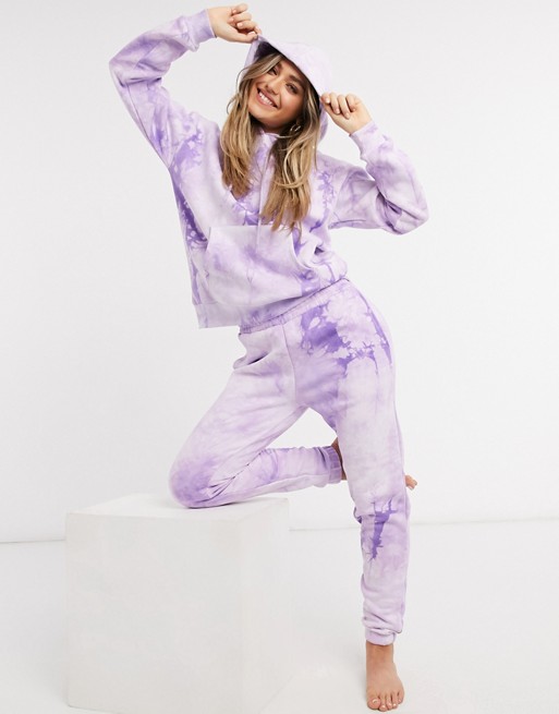Chelsea Peers tie dye joggers in lilac
