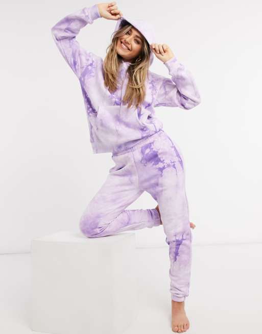 Chelsea Peers tie dye sweatpants in lilac