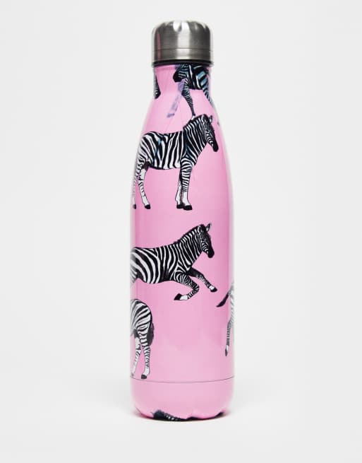 Chelsea Peers zebra thermal drinks bottle with box in pink