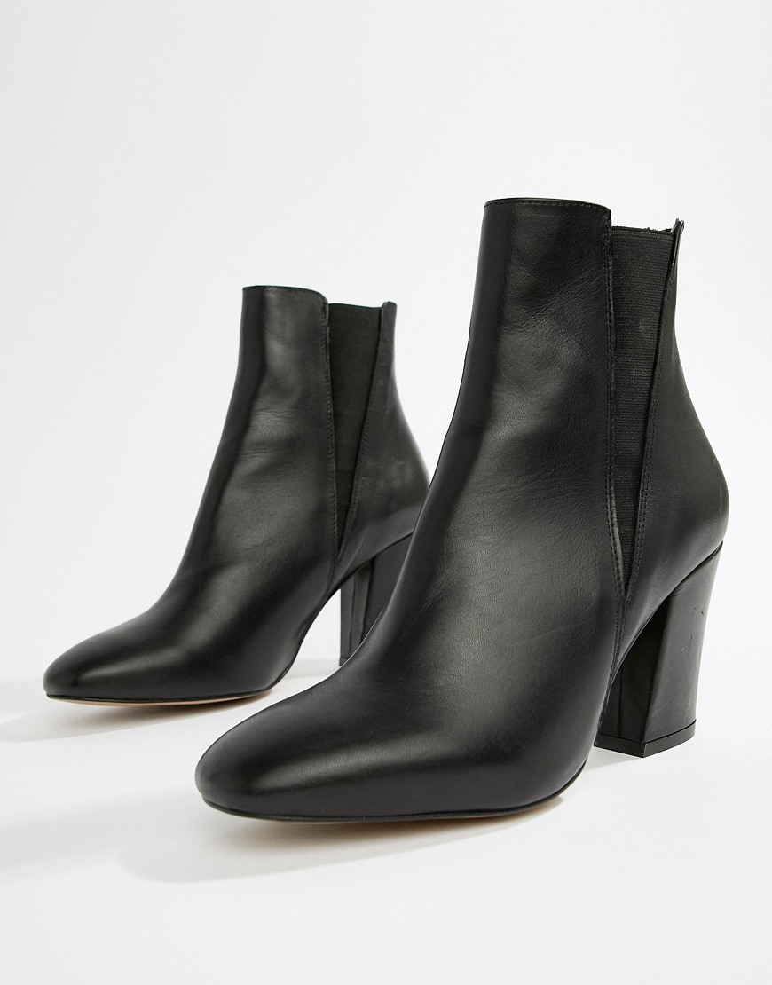 Chelsea-støvler i læder, Evita fra ASOS DESIGN-Sort