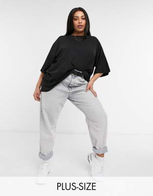 фото Черная базовая oversized-футболка missguided plus-черный цвет