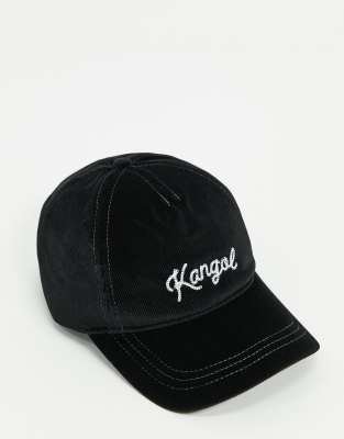 фото Черная бейсболка с контрастной отстрочкой kangol-черный