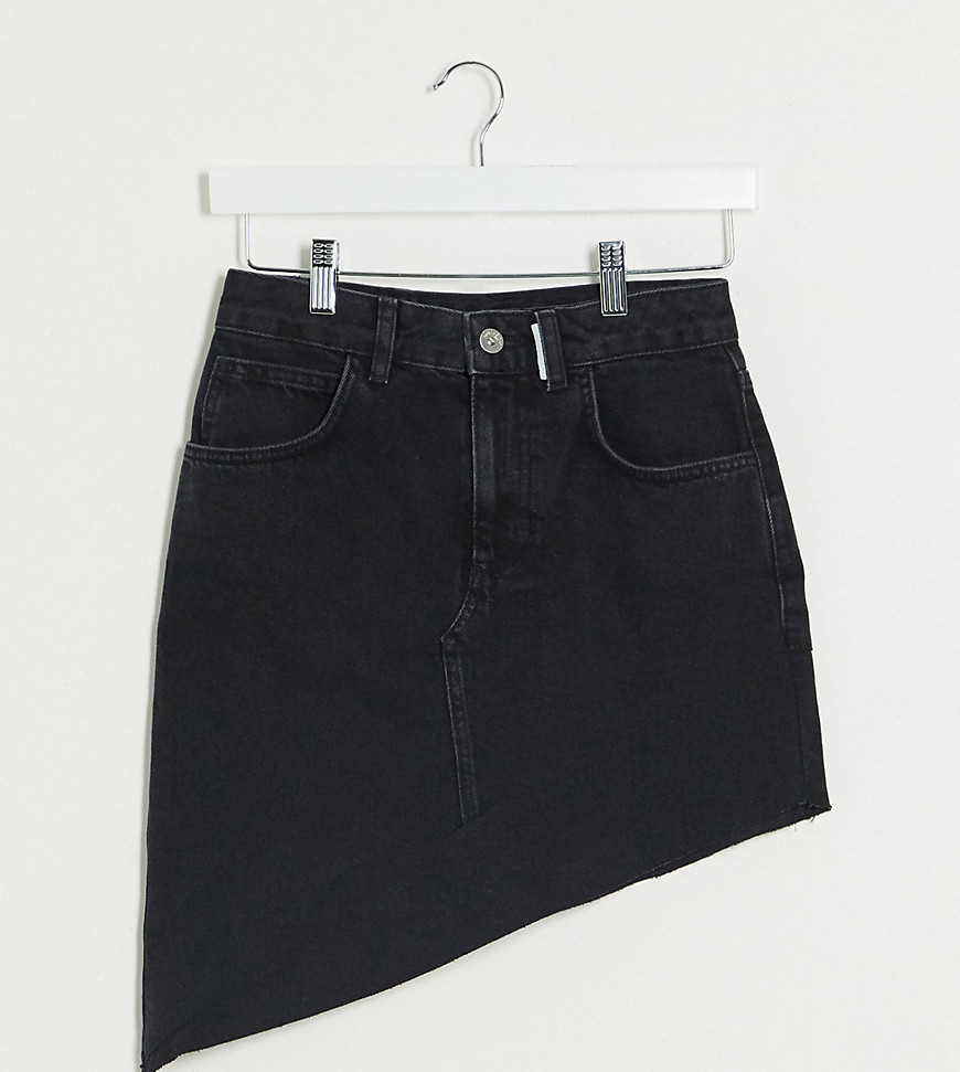 фото Черная джинсовая асимметричная юбка collusion-черный