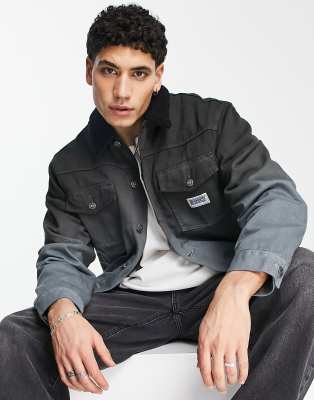 Джинсовые куртки  Asos Черная джинсовая куртка с эффектом омбре The Hundreds Rains-Черный
