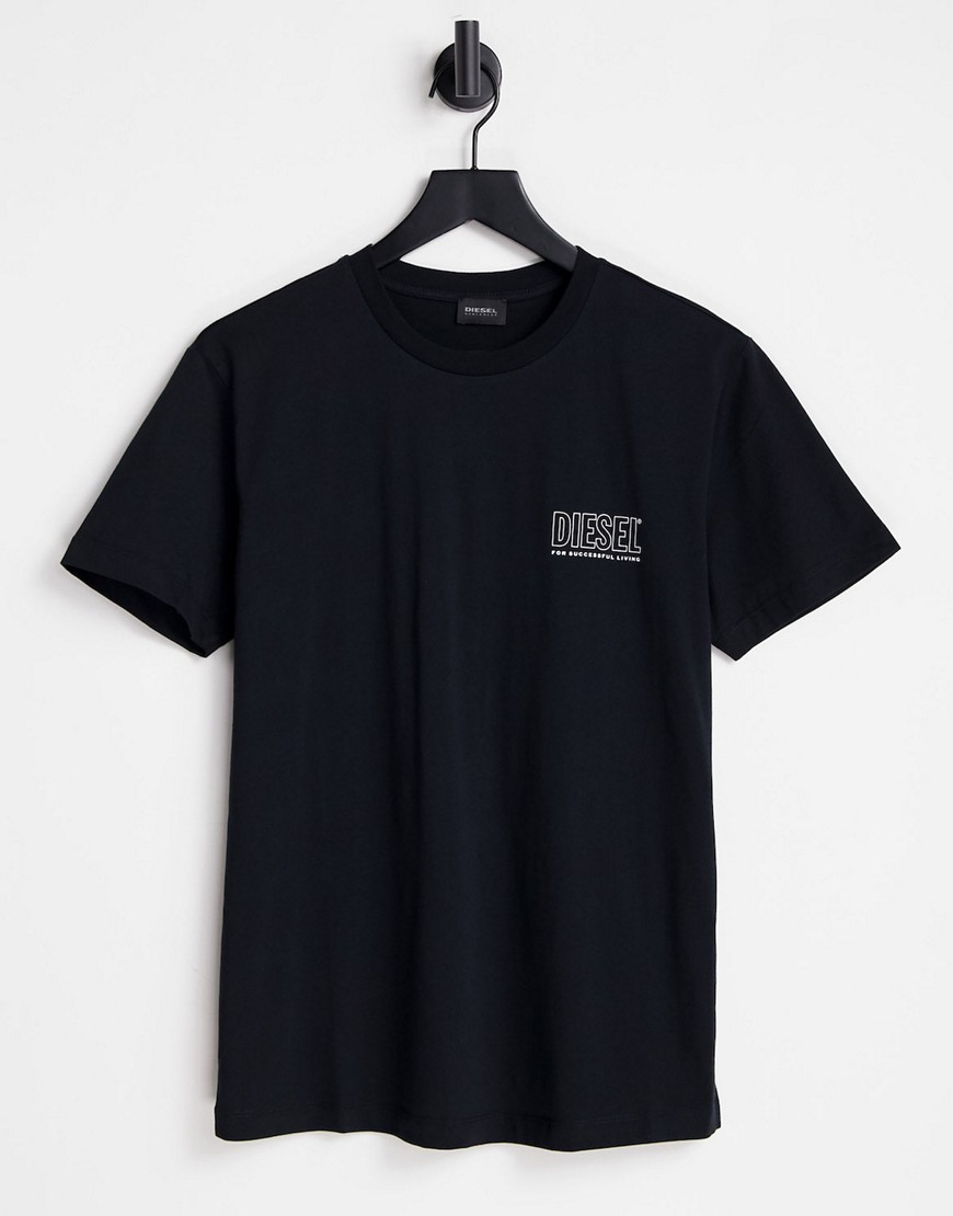 фото Черная футболка для дома с логотипом diesel jake-черный