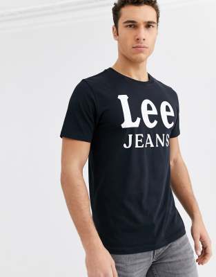 фото Черная футболка с большим логотипом lee jeans-черный